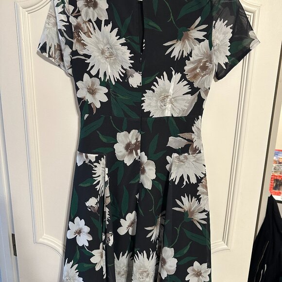 Hobbs London Floral A-line Chiffon Midi Dress - Picture 2 of 6